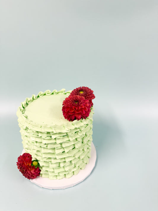 Ruffles and Flowers cake